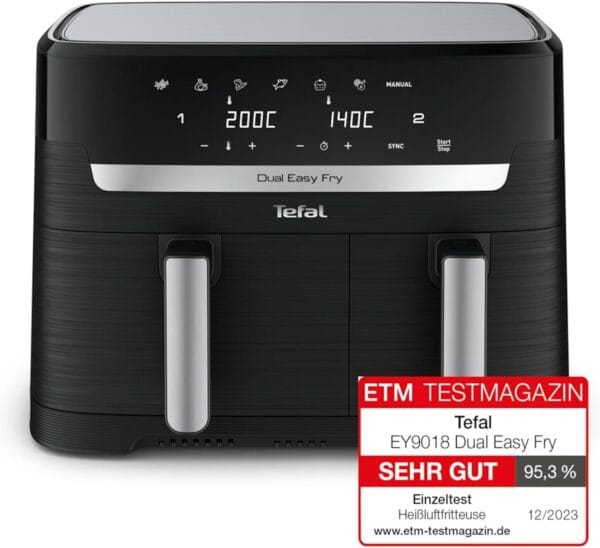 Tefal EY9018 dviejų skyrių karšto oro gruzdintuvė - Image 5