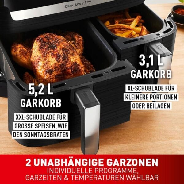 Tefal EY9018 dviejų skyrių karšto oro gruzdintuvė - Image 2