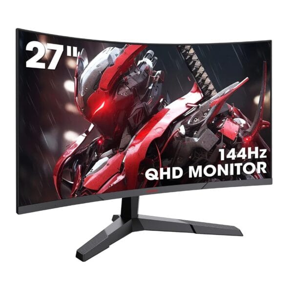 KOORUI žaidimų monitorius 27 colių, 1800R išlenktas ekranas, 2560x1440 (QHD)